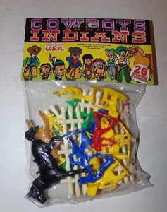 1970-80's 26 Pieces Cowboys / Indians Tim Mee Toy New in Package - Picture 1 of 9