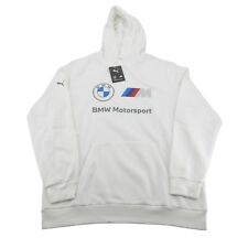 Puma BMW M Motorsport Essentials White Fleece Hoodie Mens Size Large NEW