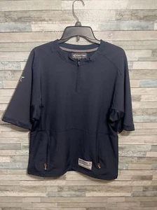 Easton Baseball Jacket Men's Blue Sz Small 1/4 Zip Short Sleeve Pullover Warm Up - Picture 1 of 14