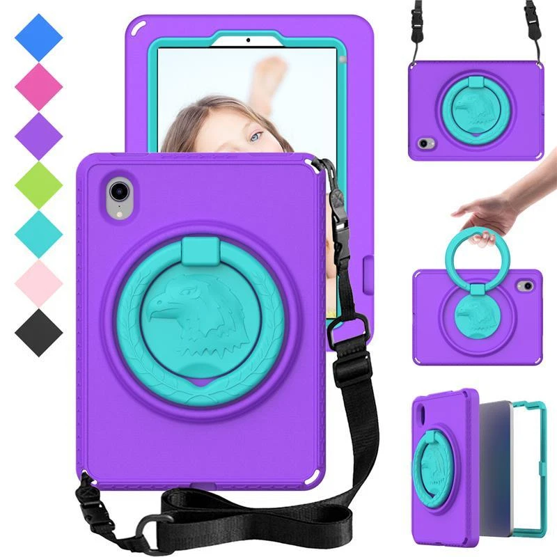 Kids Case For  iPad Mini 6 5 4 3 2 Heavy Duty Rugged Shoulder Strap Stand Cover - Image 1 of 4