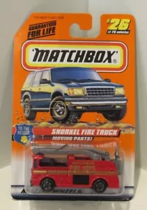 Snorkel Fire Truck 1998 Matchbox #26 To The Rescue Red - Imagen 1 de 1