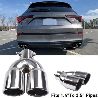Puntas de silenciador de escape trasero de doble salida calibre para Acura MDX 2001-2025 Foto 1 de 4