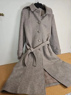 Chaqueta de lana tweed con capucha años 70 con acento decorativo a cuadros XS  Foto 1 de 4