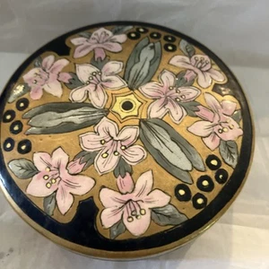 Vintage Limoges Dresser Powder Box Hand Painted Lillies Signed Johnson 1914 - Picture 1 of 9