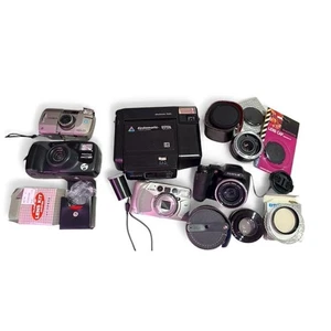 UNTESTED Lot Of 5 Cameras Fujifilm, Codametic, Pentax, Lenses Accessories Bags - Bild 1 von 8