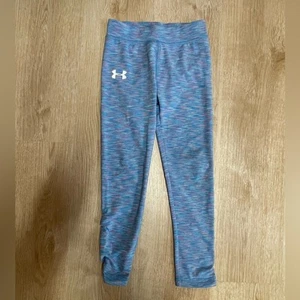 Under Armour UA Ruched Blue Purple Lavender Pink Active Leggings - Picture 1 of 5
