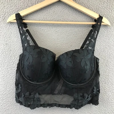 Victoria's Secret Sujetador Corsé Balcón Forrado Encaje Negro Muy Sexy 36D Foto 1 de 4