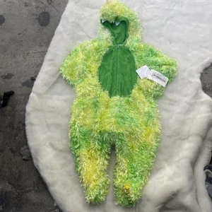 Le Top Baby Dinosaur Costume Size 9M Green Hooded One Piece Zip Up Boy Girl H55 - Picture 1 of 3
