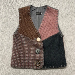 Chaleco De Colección Baabaazuzu M Patchwork Lana Reciclada Bohemio Hippie Lagenlook De Colección - Imagen 1 de 11