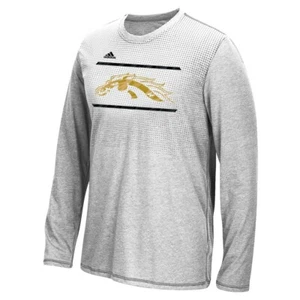 Western Michigan Broncos NCAA Adidas Men's Grey Climacool Aeroknit Long T-Shirt - Picture 1 of 1