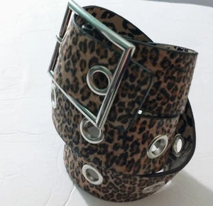 Women's Belt Betsy Johnson Size: M Animal Print  2" Wide Designer Y2K Chunky - Picture 1 of 5