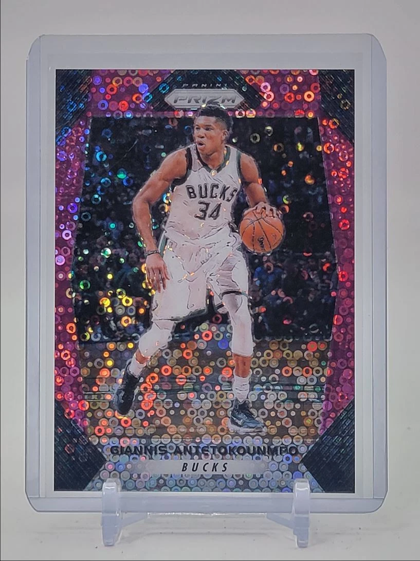 GIANNIS ANTETOKOUNMPO 2017-18 PANINI PRIZM PINK FAST BREAK BUCKS /50 Q2038