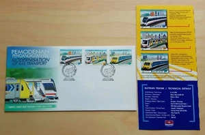 1998 Malaysia Modernisation Rail Transport 3v Stamps FDC (Kuala Lumpur Cachet) - Picture 1 of 3