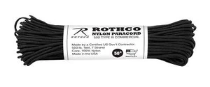 Rothco Nylon Paracord Tipo III 550 LB - 50 ft - Negro - Imagen 1 de 1