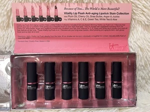 IT Cosmetics Set 6 Vitality Lip Flush Anti-aging Stains Je Ne Sais Quoi Damsel - Picture 1 of 16