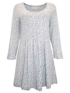 Blusa túnica jersey plisada manga 3/4 estampada blanca para mujer tallas 8-10 - Imagen 1 de 5