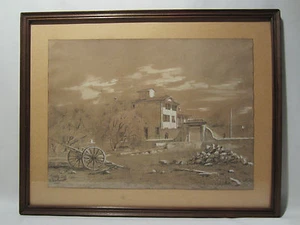 RARE ANCIEN DESSIN PEINTURE EDUARD DE MURALT 1855 PAINTING SWITZERLAND - Imagen 1 de 7