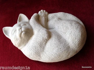 Estuco - Figura de jardín gatito dormido gato hormigón 150-101B muy dulce - Imagen 1 de 5