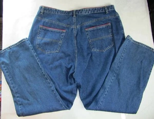 Women’s Plus Size Jeans 20W Blue Denim Straight Leg CST Blues Red trim - Picture 1 of 9
