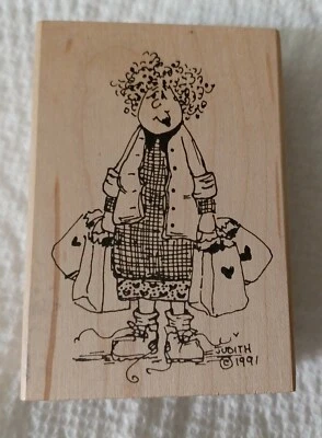 Estampillas de goma de Judith Klenschmidt de My Ladies señora de compras con bolsas de colección 1991 Foto 1 de 4