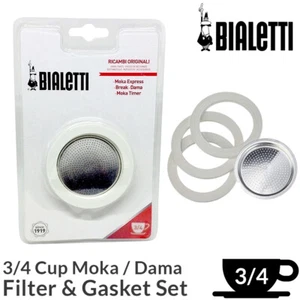 Bialetti 3 & 4 Cup Filter Gasket Set Moka Dama Espresso Coffee Maker Replacement - Picture 1 of 8