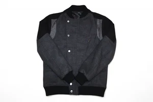 Paul Miranda Hidden Zip Flannel Fabric Bomber Varsity Jacket - Picture 1 of 9