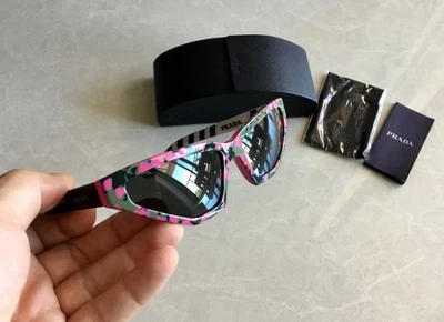 $380 Подлинный Prada розовый камуфляж Cat-Eye модные солнцезащитные очки Италии сделано - Изображение 1 из 4