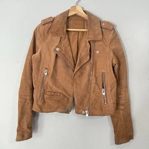 Chaqueta Moto BLANK NYC Coffee Bean Marrón Gamuza Cuero Mujer’s Pequeña - Imagen 1 de 8