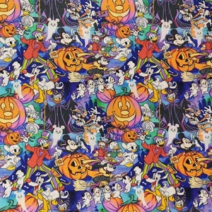 Disney Halloween Mickey Mouse & Friends Fabric Fabric Remnant 36" X 41" - Picture 1 of 13