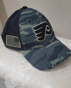 Adidas Mens Hat Philadelphia Flyers Green Camo Ball Cap Hat NHL Size L - Picture 1 of 6