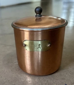 Vintage Copper Tea Canister - 3” Tall Made In Portugal - Picture 1 of 5