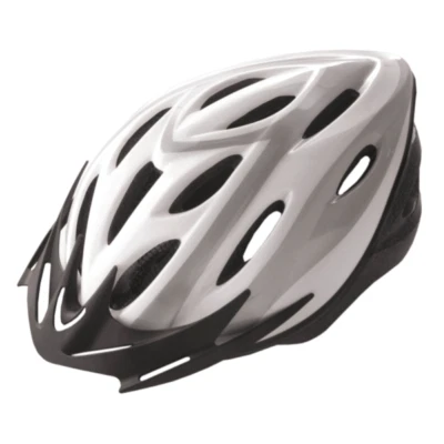 Casque De Vélo De Course Mtb Homme Femme Taille M 54-58 Blanc-Argent Visière - Photo 1/4