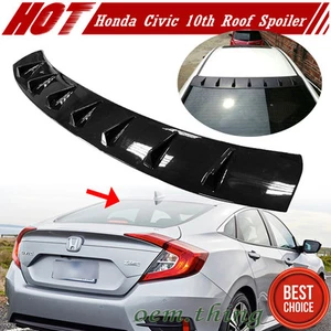 Gloss Black Fit FOR HONDA Civic 10th Rear Roof Fin Spoiler Wing EX-L 2020 - Picture 1 of 4