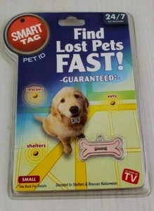 Smart Tag Pet ID- Small Pink Bone - Find Lost Pets Faster - Dog ID Tag - New - Picture 1 of 3