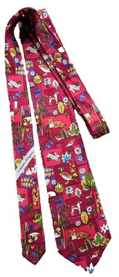 Corbata Salvatore Ferragamo Me's Animals Nature Print Seda Hecha en Italia Lujo Foto 1 de 4