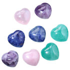  8 Pcs Crystal Love Decoration Home Decorations Stone Heart Shape Gemstone