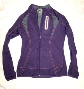Chaqueta deportiva para mujer Athleta XS púrpura con volantes delanteros bolsillos con cremallera completa - Imagen 1 de 7