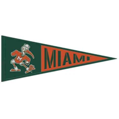 Miami Hurricanes Throwback Logo Wool Pennant - 12"x32" Cover