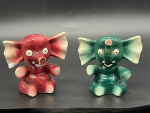 Mid Century , bunte Keramik , Elefant , Salz / Pfefferstreuer / Japan - Bild 1 von 12