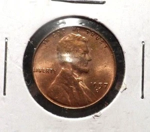UNCIRCULATED 1957D LINCOLN WHEAT PENNY 7 - Picture 1 of 2