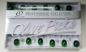 Vtg Global Decor Glass Olive Martini Picks Set 12 NEW Professional Collection - Picture 1 of 5