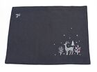 Woodland Way Christmas Stag Embroidered Placemat in Pewter/Silver - 33cm x 45cm
