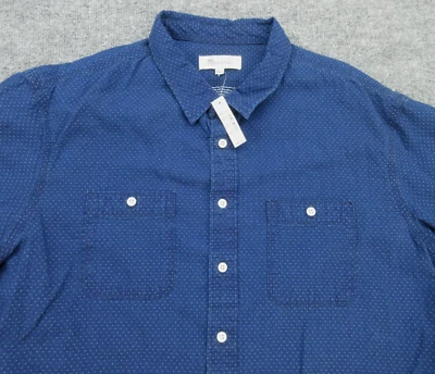 Camisa Madewell Para Hombres XL Azul Blanco Punto Manga Larga Bolsillos Abotonados Adulto XL NUEVA Foto 1 de 4