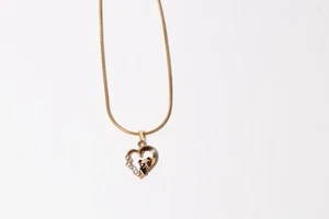 Cadena Estilo Serpiente Corazón Con Oso Y Diamantes De Imitación Inoxidable - Imagen 1 de 5