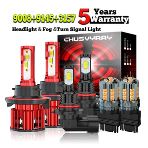 H13 9008+9145+3157 LED Headlight Fog Lights Turn signal for Ford f150 2004-2014 - Picture 1 of 24