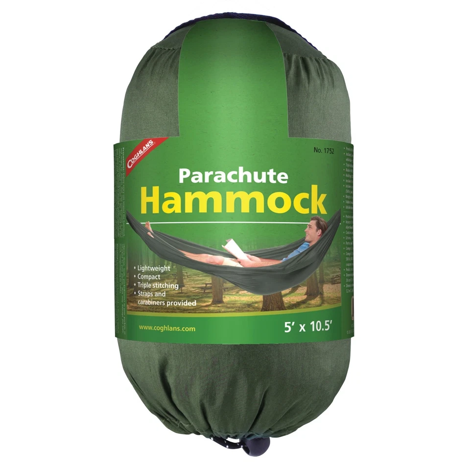 Coghlan's 1752 Green Hiking Camping Outdoor Single Parachute Hammock