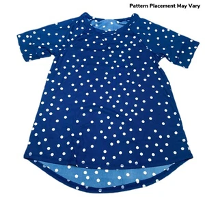 XXS HAILEY LuLaRoe ~BLUE, WHITE POLKA DOT~ Raglan Sleeve T-Shirt Top Sizes 00-0 - Picture 1 of 3