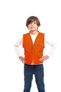 KID'S BLAZE ORANGE FRONT LOADER SAFETY VEST Elk- Deer- Pheasant-Big Game - Picture 1 of 5
