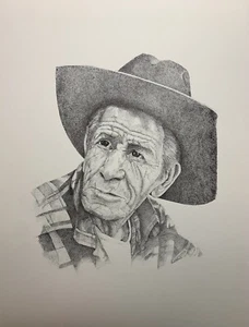 Pencil Sketched Hand Drawing Artwork '' Elderly Man" (COPY) - Picture 1 of 1