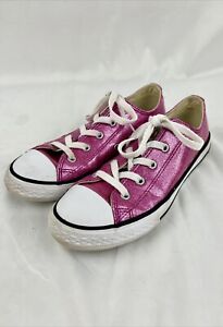 Converse Chuck Taylor All Stars Low Top Sneakers Pink Glitter Youth Size 3